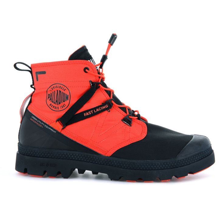 Bottes Palladium Pampa Travel Lite+ Imperméables Femme Noir Orange | FR QYS831V